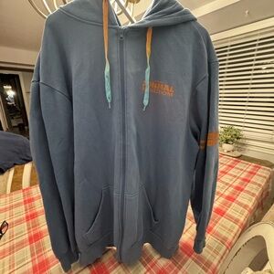 Disney Blue Zip-Up Sweater with Orange Accents
